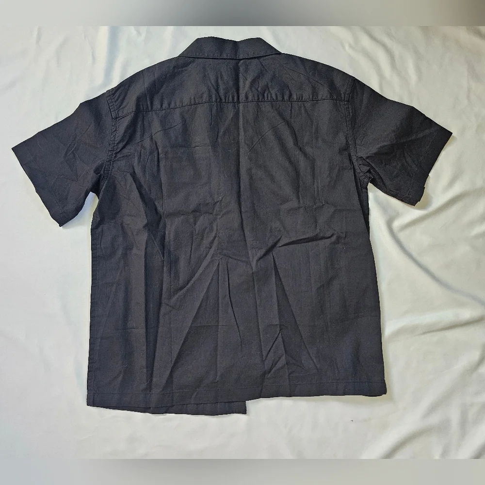 Gap Boys' Black Short Sleeve Button-Down Shirt-100% Cotton- Med (8)- NWT